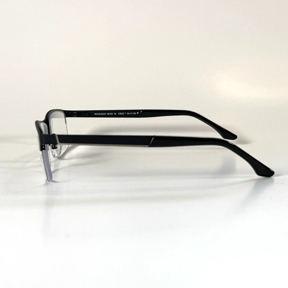 Cruz Rockaway Blvd Eyeglasses Frame Only 54-17-140 Navy Mens Half Rim Metal‎